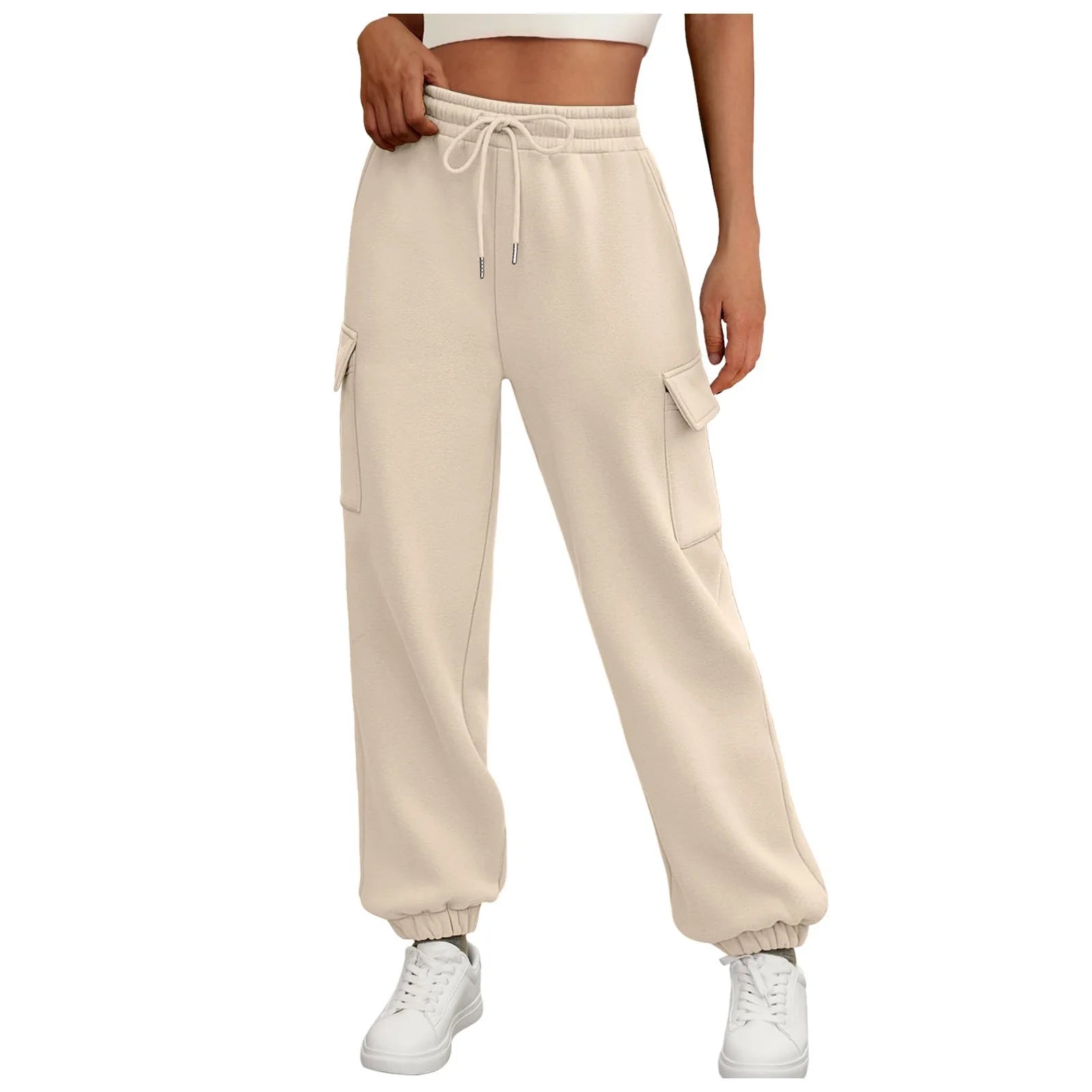 Women'S Sweatpants Fleece Lined Baggy Athletic Jogger Trousers with Pockets Fall Casual Trendy Cargo Pants Fall Outfits